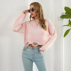 Damen Strickpullover mit einzigartigem Schmetterlingsdesign und trendigem Fransenabschluss R&B