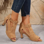 Damen Peep-Toe Pumps mit elegantem Riemendesign und stabiler Absatzhöhe R&B