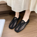 Damen Slip-On Ballerinas aus atmungsaktivem Netzmaterial