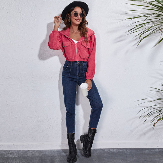 Damen Kurzjacke mit lässigem Schnitt und praktischen Brusttaschen R&B