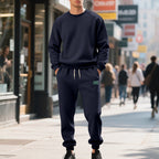 Herren lässiger Freizeitanzug mit weichem Fleece und elastischem Bund R&B