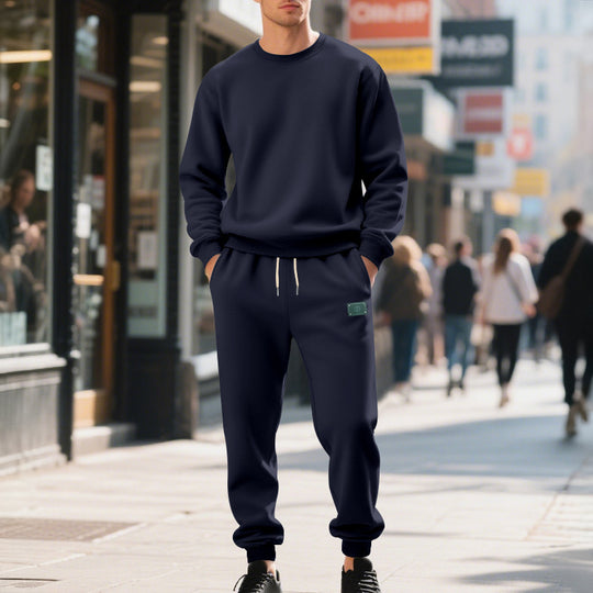 Herren lässiger Freizeitanzug mit weichem Fleece und elastischem Bund R&B