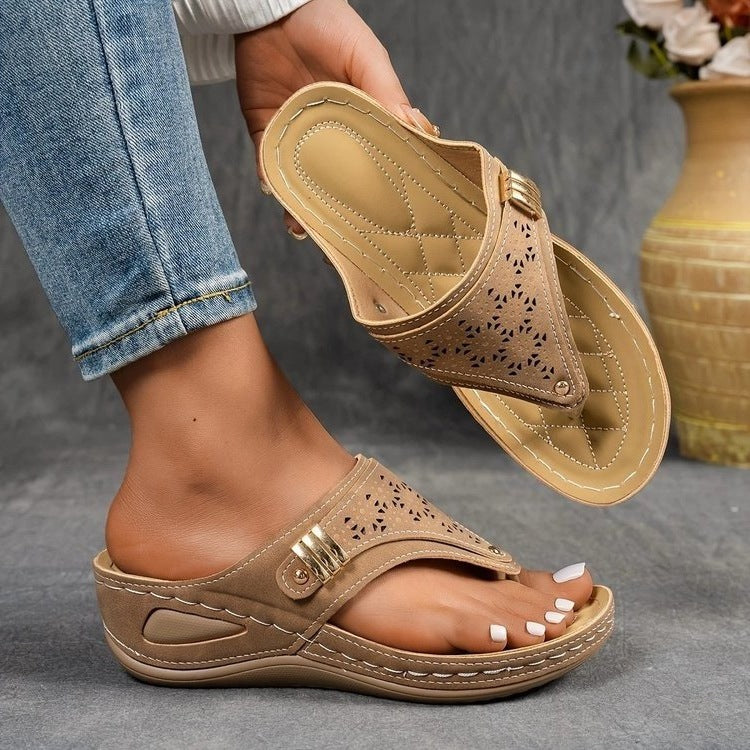 Damen Komfortable Zehenstegsandalen mit ergonomischem Fußbett R&B
