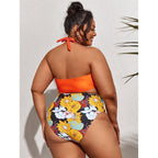 Damen Hochwertiger Cut-Out Bikini mit hohem Taillenslip und verstellbaren Trägern R&B