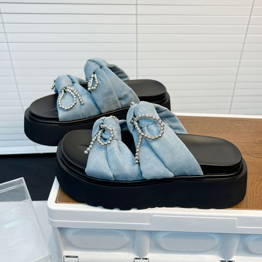 Damen Modische Plateauschuhe mit festlichem Schmuck R&B