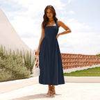 Damen Maxikleid mit schulterfreier Silhouette und eleganter Taillierung R&B