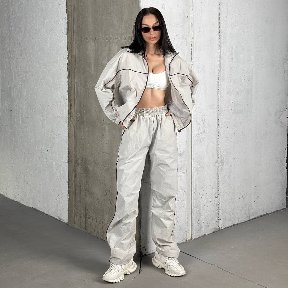 Damen sportliches Freizeit-Set mit atmungsaktiven Stoffen und elastischem Bund R&B