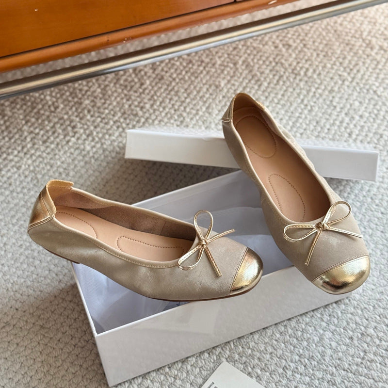 Damen Elegante und bequeme Ballerinas mit Schleifen-Detail R&B