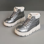 Damen High-Top Winterstiefel mit isolierendem Kunstfellfutter und rutschfester Sohle R&B