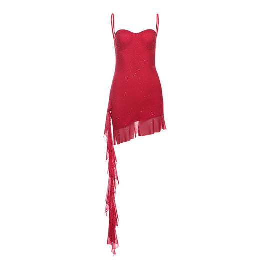 Damen Festliches Kleid mit asymmetrischem Saum und verführerischem Design R&B