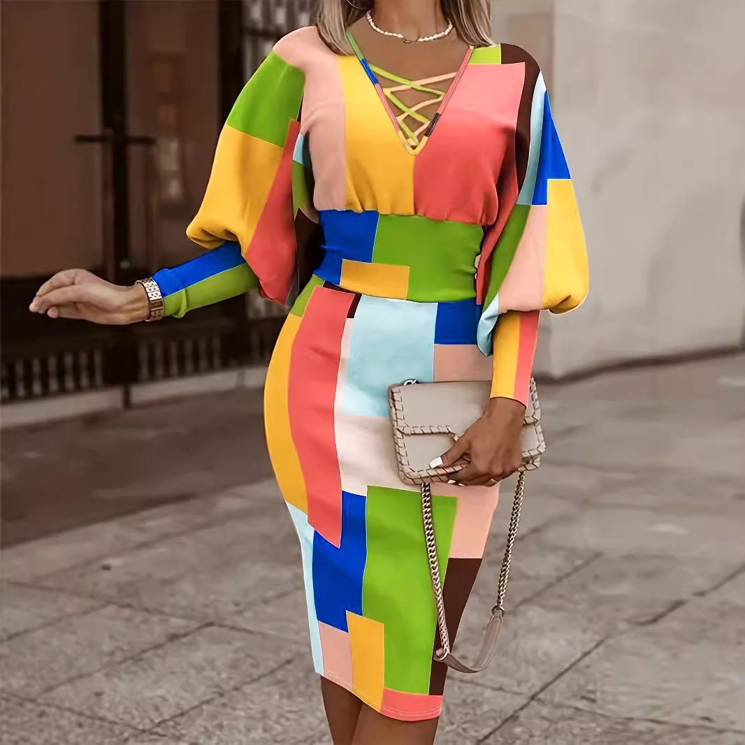 Damen Kleid im modernen Blockdesign R&B