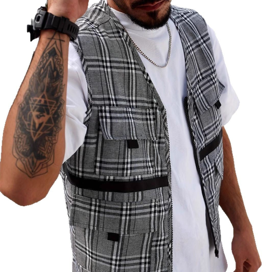 Herren stylischer Utility-Weste mit mehreren Taschen