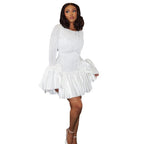 Damen modisches Mini-Kleid mit Volants