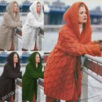 Damen oversized Grobstrickmantel mit Kapuze