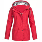 Damen nan wasserdichter Parka mit Kapuze, Kordelzug und aufgesetzten Taschen R&B