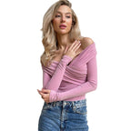 Damen Body mit schulterfreiem Design und drapierten Ärmeln R&B