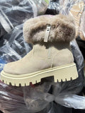 Damen gefütterte Winterstiefel mit modischem Kunstfell und rutschfester Profilsohle R&B