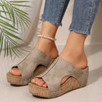 Damen Wedge-Sandalen mit komfortabler Fußbett und elegante Riemen R&B
