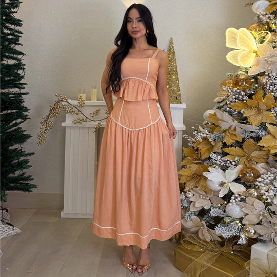 Damen Two-Piece Set mit luftiger Rüsche R&B