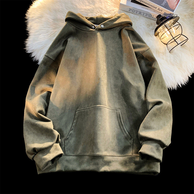 Damen gemütlicher Kapuzenpullover im modernen Velourslook R&B