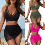Damen Sportives Bikini-Set mit verstellbarem Wickelrock und modischen Details R&B