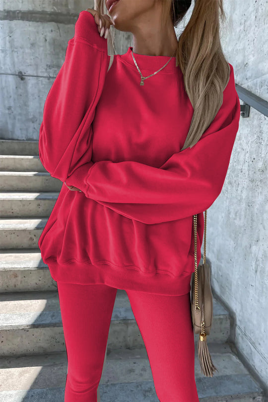 Damen Oversized Sweatshirt mit weitem Schnitt und strukturierten Ärmeln R&B