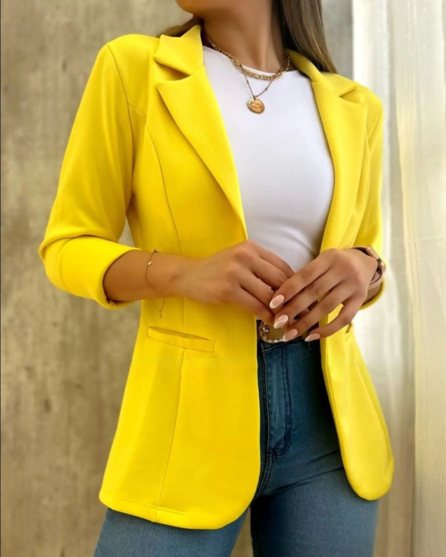 Damen eleganter Blazer mit tailliertem Schnitt und praktischen Taschen R&B
