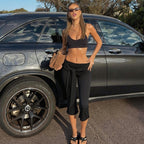 Damen Sportliche Capri-Hose mit elegantem Wickelband R&B