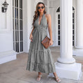 Damen Maxikleid mit V-Ausschnitt und Volants R&B