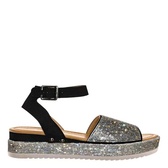 Damen modische Sandalen mit glänzenden Strassdetails R&B