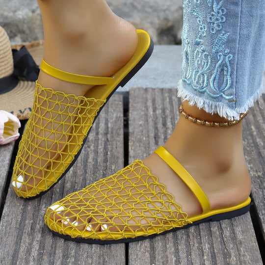Damen Offene und luftige Riemchen-Sandalen mit Netzdesign R&B