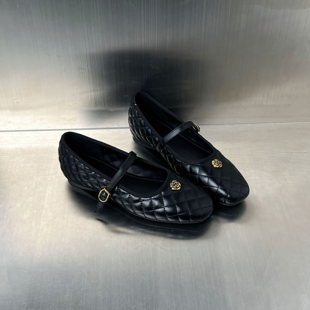 Damen elegante Ballerinas mit bequemer Riemenverzierung und edler Steppung R&B