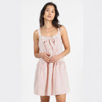 Damen luftiges Sommerkleid mit dekorativem Schleifenakzent R&B