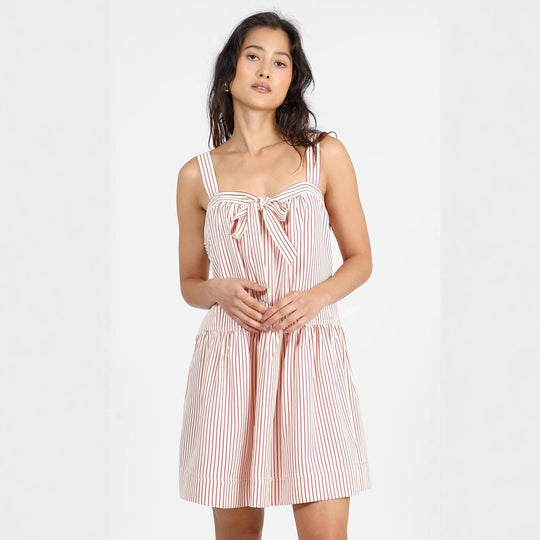 Damen luftiges Sommerkleid mit dekorativem Schleifenakzent R&B