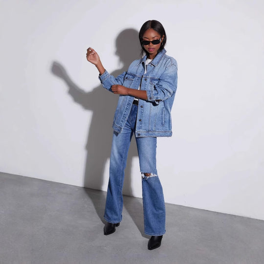 Damen oversized Jeansjacke R&B