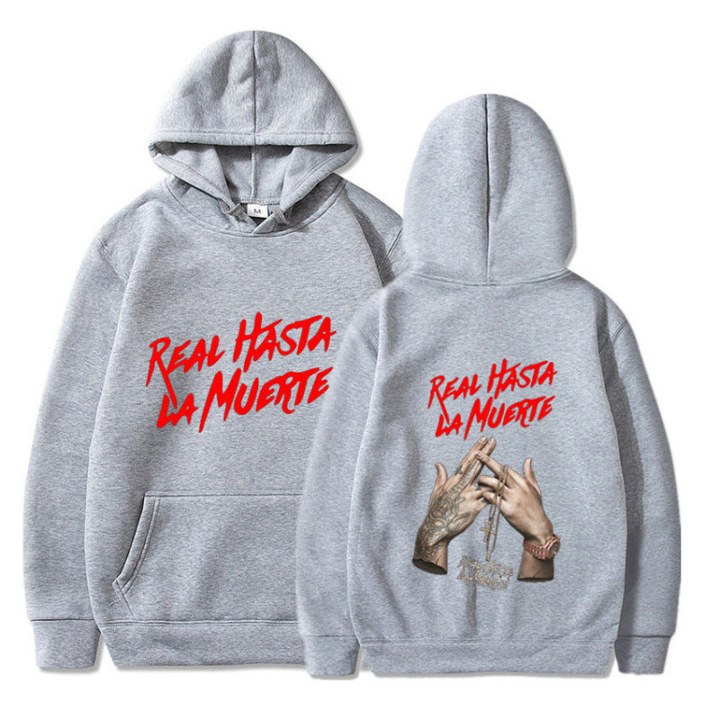 Damen Kapuzensweater mit auffälligem Schriftzug in urbanem Stil R&B