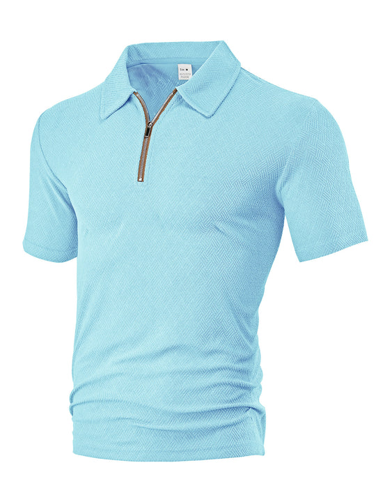 Herren Polo-Shirt mit elegantem Reißverschluss und strukturiertem Design R&B