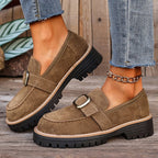 Damen Mokassins mit dekorativem Schnallen-Detail und rutschfester Sohle R&B