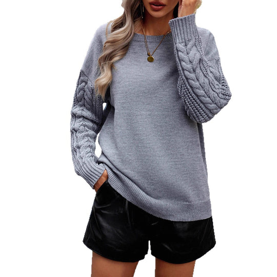 Damen Pullover mit strukturierten Ärmeln und modernem Feinstrick R&B