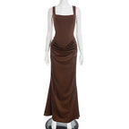 Damen Elegantes Maxikleid mit drapiertem Oberteil und schmalem Schnitt R&B