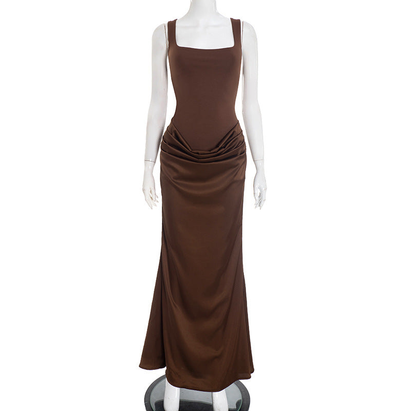 Damen Elegantes Maxikleid mit drapiertem Oberteil und schmalem Schnitt R&B