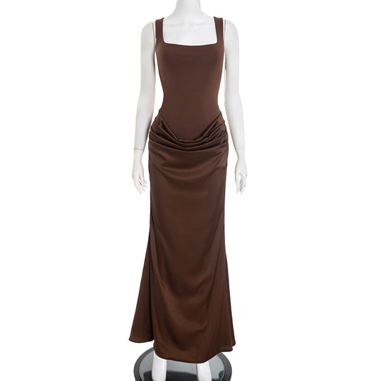 Damen Elegantes Maxikleid mit drapiertem Oberteil und schmalem Schnitt R&B