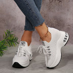 Damen Sportliche Sneakers mit atmungsaktivem Strickdesign und rutschfester Sohle R&B