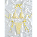 Damen Triangel-Bikini mit floralen Spitzenakzenten
