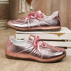 Damen modische Freizeitsneaker mit schimmerndem Obermaterial R&B