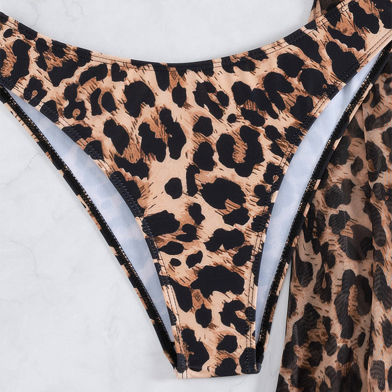 Damen Bikini-Set mit asymmetrischem Oberteil und tierischen Muster R&B