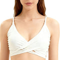 Damen Wickel-Bikini-Top mit feiner Rippstruktur R&B