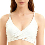 Damen Wickel-Bikini-Top mit feiner Rippstruktur R&B