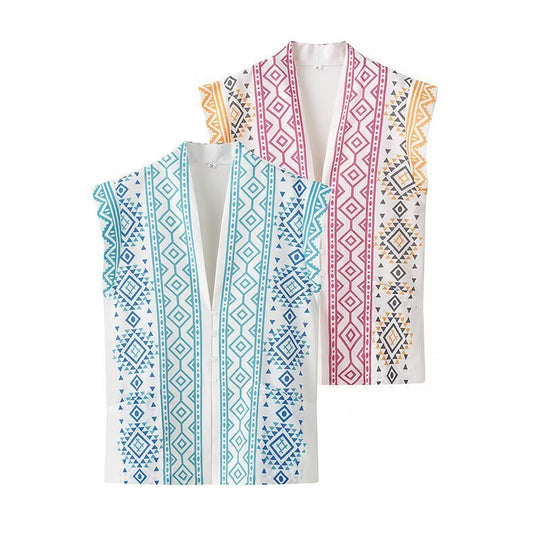 Damen modisches Hemdblusentop mit aufregendem geometrischem Print R&B