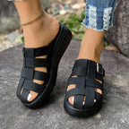 Damen Komfortable Schlüpfsandalen mit verstellbarem Riemen und ergonomischem Fußbett
